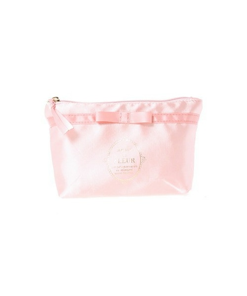 Maison de FLEUR サテンブランドロゴポーチ Maison de FLEUR（メゾンドフルール）の「サテンブランドロゴ