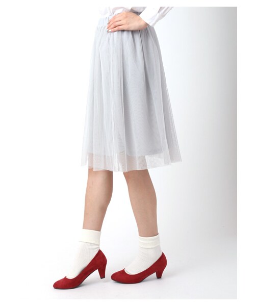 earth music&ecology（アースミュージックアンドエコロジー）の「ミディチュールスカート（スカート・アイボリー/ライトグレー/ブラック・F）」の5枚目の写真