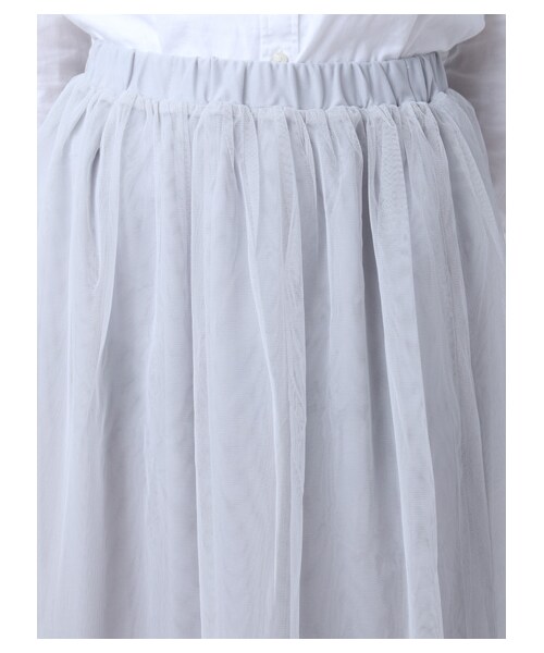 earth music&ecology（アースミュージックアンドエコロジー）の「ミディチュールスカート（スカート・アイボリー/ライトグレー/ブラック・F）」の7枚目の写真