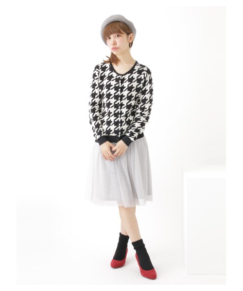 earth music&ecology（アースミュージックアンドエコロジー）の「ミディチュールスカート（スカート・アイボリー/ライトグレー/ブラック・F）」の4枚目の写真