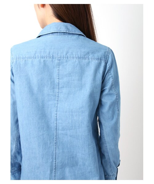 earth music&ecology（アースミュージックアンドエコロジー）の「デニムロングシャツワンピース（ワンピース/ドレス・インディゴ/ライトインディゴ・M/L）」の9枚目の写真