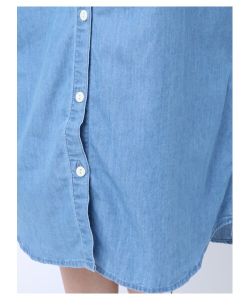 earth music&ecology（アースミュージックアンドエコロジー）の「デニムロングシャツワンピース（ワンピース/ドレス・インディゴ/ライトインディゴ・M/L）」の8枚目の写真