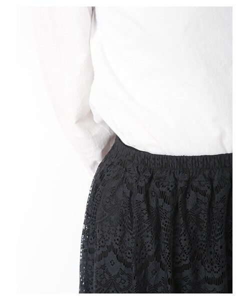 E hyphen world gallery（イーハイフンワールドギャラリー）の「・ペチスカート付ひげレースマキシスカート（スカート・アイボリー/ブラック/ネイビー・F）」の7枚目の写真
