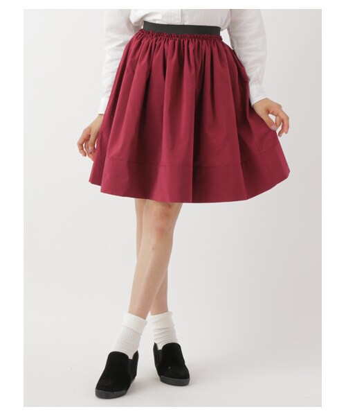 E hyphen world gallery（イーハイフンワールドギャラリー）の「・ひざ丈ギャザースカート（スカート・ブラック/レッド/ベージュ/ブラウン/カーキ/ネイビー・F）」の5枚目の写真