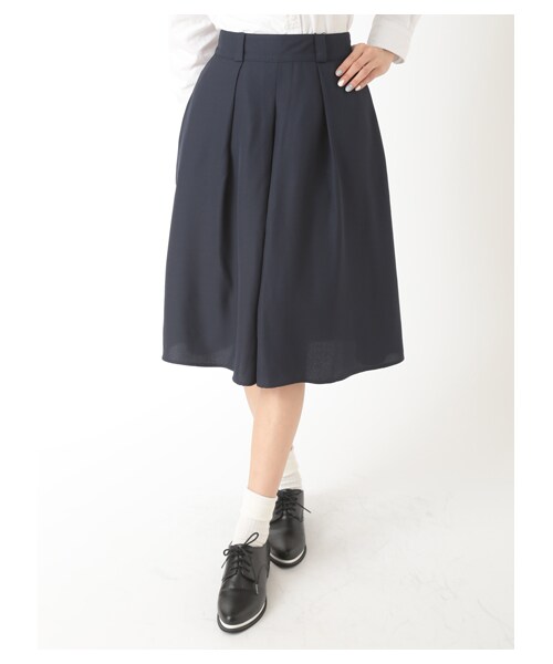 E hyphen world gallery（イーハイフンワールドギャラリー）の「・ジョーゼットタックミディアムパンツ（パンツ・ブラック/グレーベージュ/ネイビー・F）」の3枚目の写真