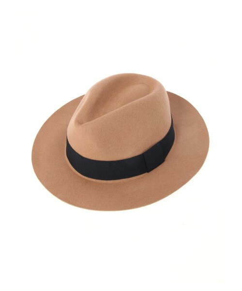 E hyphen world gallery(イーハイフンワールドギャラリー)の「ツバ長フェルトハット(帽子・ブラック/キャメル・F)」の2枚目の写真