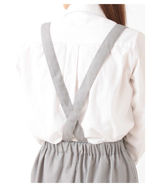 E hyphen world gallery（イーハイフンワールドギャラリー）の「【Special Price】サスペンダー付ギャザーパンツ（パンツ・アイボリー/杢ライトグレー/ブラック）」の7枚目の写真