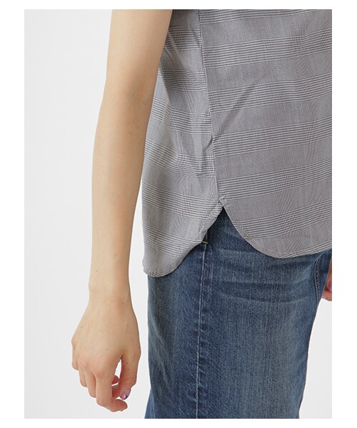 earth music&ecology（アースミュージックアンドエコロジー）の「2Way衿チェックシャツプルオーバー（トップス・Black Watch Green/ウィンドペンアイボリー/Hounds Tooth Black・S/M）」の10枚目の写真