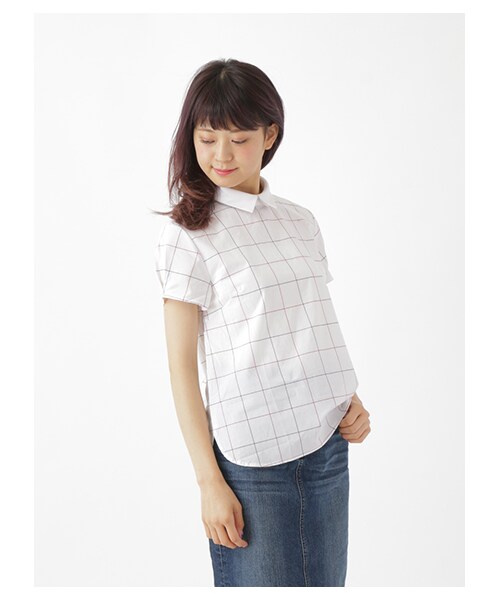 earth music&ecology（アースミュージックアンドエコロジー）の「2Way衿チェックシャツプルオーバー（トップス・Black Watch Green/ウィンドペンアイボリー/Hounds Tooth Black・S/M）」の2枚目の写真