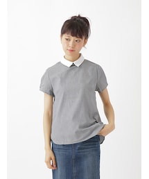 earth music&ecology | 2Way衿チェックシャツプルオーバー(トップス)