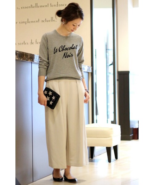 Spick & Span（スピックアンドスパン）の「≪予約≫スポンジWクロス クロップバギー◆（パンツ・レディース・ブラック/ナチュラル/キャメル/ピンク・34/36/38/40）」の12枚目の写真