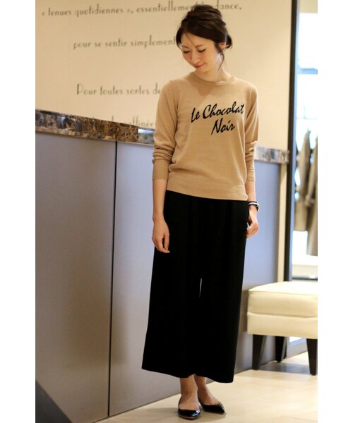 Spick & Span（スピックアンドスパン）の「≪予約≫スポンジWクロス クロップバギー◆（パンツ・レディース・ブラック/ナチュラル/キャメル/ピンク・34/36/38/40）」の11枚目の写真