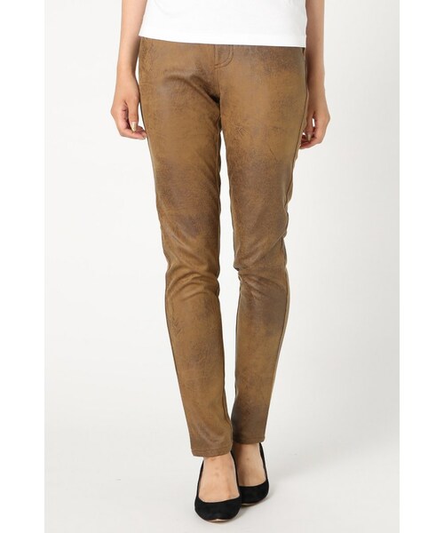 JOURNAL STANDARD(ジャーナルスタンダード)の「フェイクレザースキニー(パンツ・レディース・ブラウン・36/38/40)」の3枚目の写真