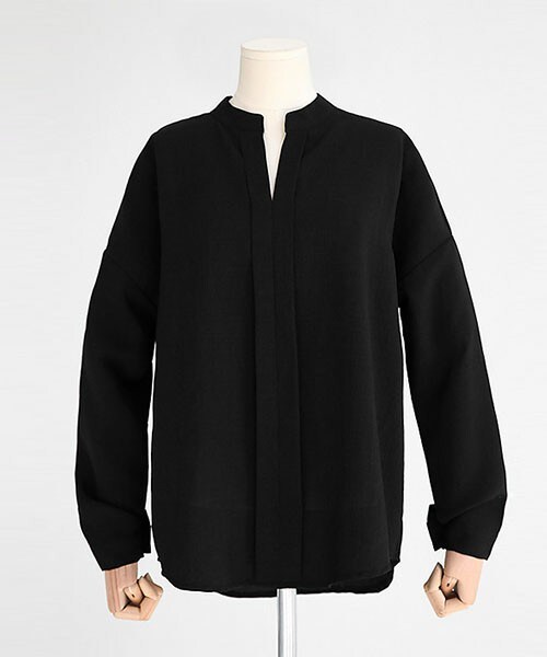 DHOLIC（ディーホリック）の「オータムカラーVスリットブラウス（シャツ/ブラウス・レディース・ディープグリーン/ブラック/ホワイト/マスタード/ワイン・FREE）」の3枚目の写真