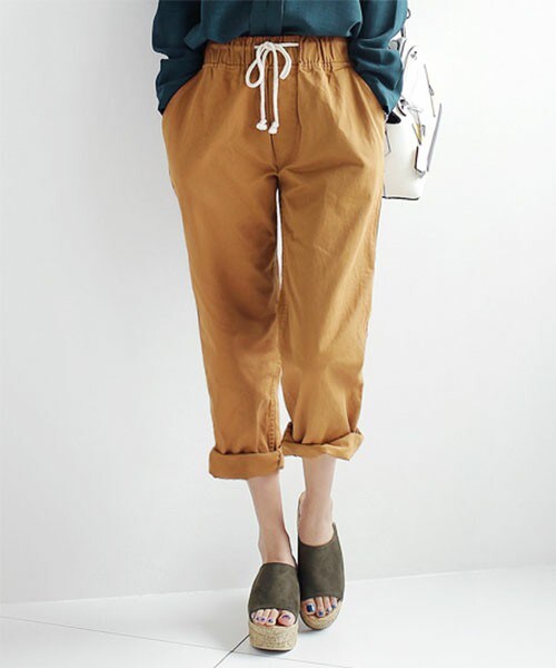 DHOLIC（ディーホリック）の「ユニセックスイージーパンツ（その他パンツ・レディース・アクア/サーモンピンク/ダークベージュ/パープル/ブラック・FREE）」の3枚目の写真