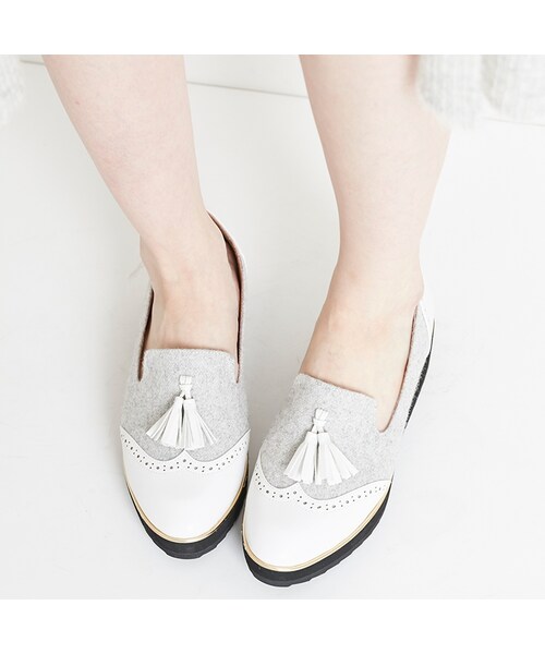 ORiental TRaffic(オリエンタルトラフィック)の「厚底タッセルシューズ(シューズ・レディース・ブラック/カーキ/ホワイト・34/35/36/37/38/39/40/41/42)」の12枚目の写真