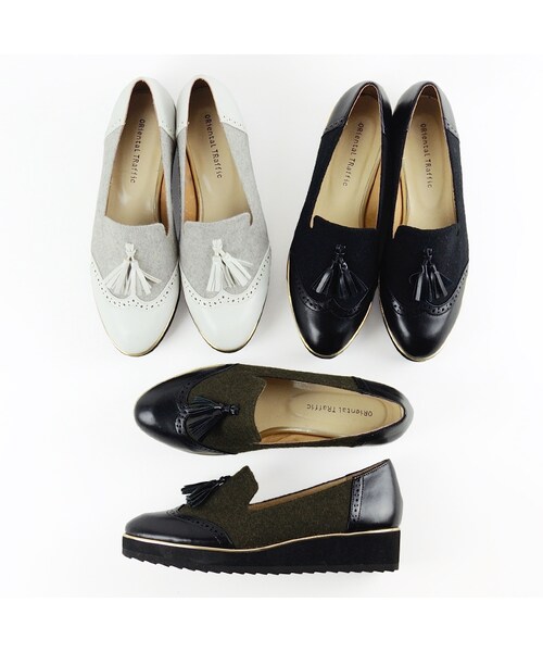 ORiental TRaffic(オリエンタルトラフィック)の「厚底タッセルシューズ(シューズ・レディース・ブラック/カーキ/ホワイト・34/35/36/37/38/39/40/41/42)」の10枚目の写真