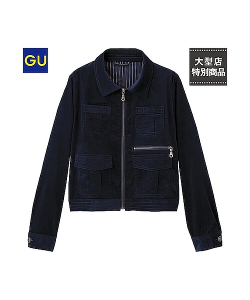 GU（ジーユー）の「（GU）コーデュロイミリタリーブルゾン（WOMEN ⁄ アウター・レディース・PINK/BEIGE/NAVY・M/XL/L/S）」の3枚目の写真