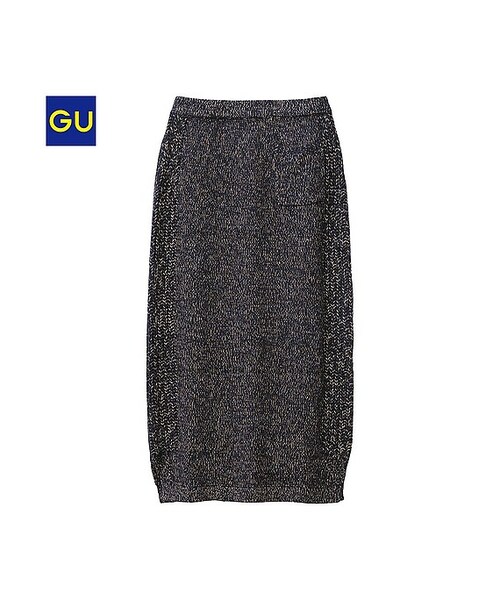 GU(ジーユー)の「(GU)メランジミディスカート(WOMEN ⁄ スカート・レディース・NAVY/DARK PURPLE/BEIGE・S/L/M)」の1枚目の写真