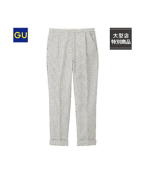 GU（ジーユー）の「（GU）ジャカードクロップドパンツ（WOMEN ⁄ ショートパンツ・クロップドパンツ・レディース・BLACK/BROWN/OFF WHITE・XL/M/S/L）」の2枚目の写真