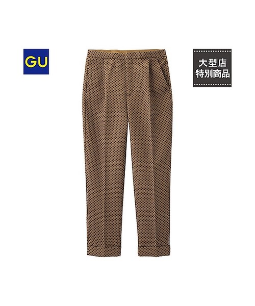 GU（ジーユー）の「（GU）ジャカードクロップドパンツ（WOMEN ⁄ ショートパンツ・クロップドパンツ・レディース・BLACK/BROWN/OFF WHITE・XL/M/S/L）」の3枚目の写真