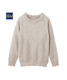 GU | （GU）メランジクルーネックセーター（長袖）(トップス)