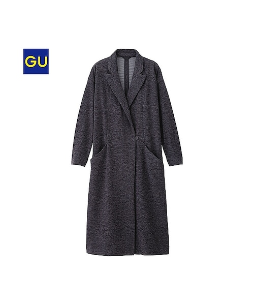 GU（ジーユー）の「（GU）ロングチェスターコート（WOMEN ⁄ アウター・レディース・GRAY/DARK GRAY/BLACK・S/L/M）」の3枚目の写真