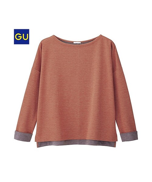 GU(ジーユー)の「(GU)ダブルフェイスボリュームプルオーバー(長袖)(WOMEN ⁄ カットソー・レディース・GRAY/BROWN/NAVY・S/L/XL/M)」の2枚目の写真