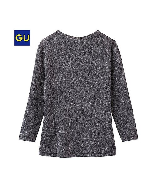 GU(ジーユー)の「(GU)バックジップボトルネックプルオーバー(7分袖)(WOMEN ⁄ カットソー・レディース・DARK GRAY/PURPLE/OFF WHITE・S/L/M/XL)」の1枚目の写真