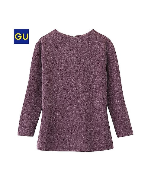 GU(ジーユー)の「(GU)バックジップボトルネックプルオーバー(7分袖)(WOMEN ⁄ カットソー・レディース・DARK GRAY/PURPLE/OFF WHITE・S/L/M/XL)」の3枚目の写真