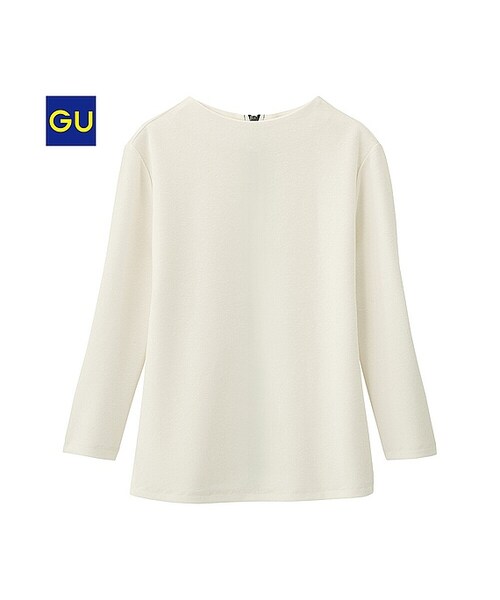 GU(ジーユー)の「(GU)バックジップボトルネックプルオーバー(7分袖)(WOMEN ⁄ カットソー・レディース・DARK GRAY/PURPLE/OFF WHITE・S/L/M/XL)」の2枚目の写真