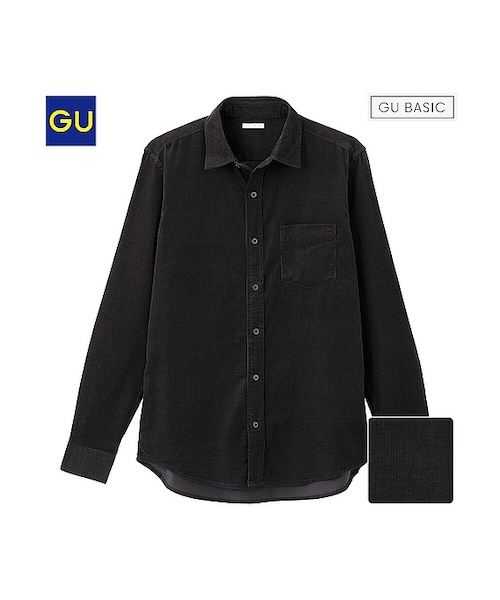 GU（ジーユー）の「（GU）コーデュロイシャツ（長袖）（MEN ⁄ シャツ・メンズ・RED/OFF WHITE/NAVY/DARK GREEN/BLACK/KHAKI・M/XL/S/L）」の3枚目の写真