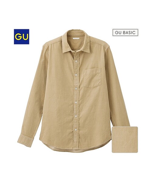 GU（ジーユー）の「（GU）コーデュロイシャツ（長袖）（MEN ⁄ シャツ
