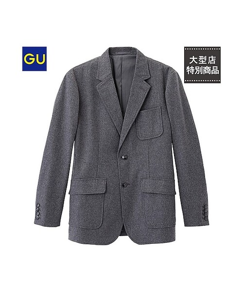 GU(ジーユー)の「(GU)ウールブレンドジャケット(MEN ⁄ アウター・メンズ・NAVY/GRAY・S/M/L/XL)」の2枚目の写真