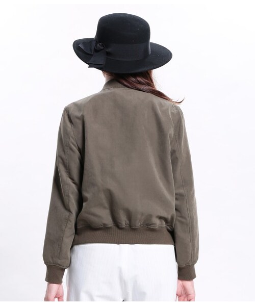 ROPE' PICNIC（ロペピクニック）の「リブつきジップアップブルゾン（ジャケット/アウター・レディース・ブラック/カーキ・38/40）」の5枚目の写真