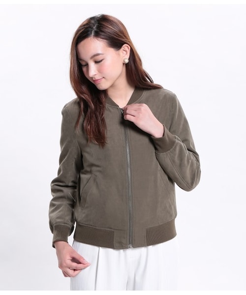 ROPE' PICNIC（ロペピクニック）の「リブつきジップアップブルゾン（ジャケット/アウター・レディース・ブラック/カーキ・38/40）」の11枚目の写真
