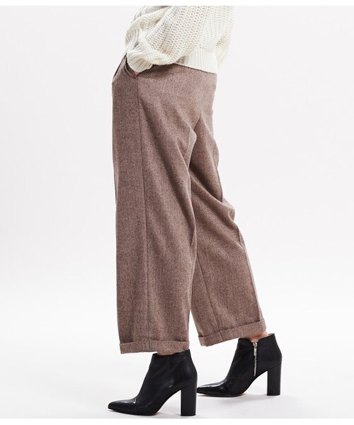 ROPE' PICNIC（ロペピクニック）の「ヘリンボーンWワイドパンツ（パンツ・レディース・グレー系/ベージュ系・36/38/40）」の4枚目の写真