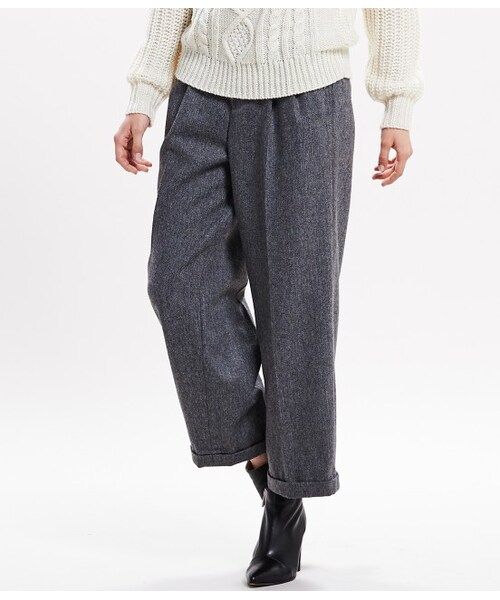 ROPE' PICNIC（ロペピクニック）の「ヘリンボーンWワイドパンツ（パンツ・レディース・グレー系/ベージュ系・36/38/40）」の2枚目の写真