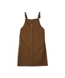 STYLENANDA | 前ボタンコットンオーバーオール(ブラウン)(ワンピース/ドレス)