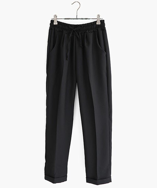 DHOLIC(ディーホリック)の「ウエストゴムロールアップテーパードパンツ(その他パンツ・レディース・ディープグリーン/ネイビー/ブラック/ワイン・FREE)」の2枚目の写真