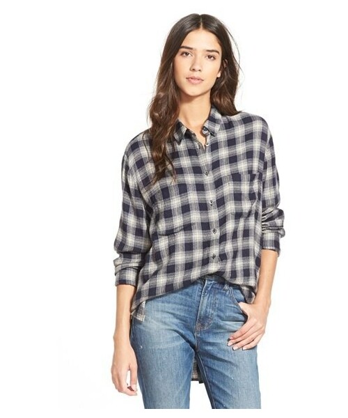 high low plaid shirt