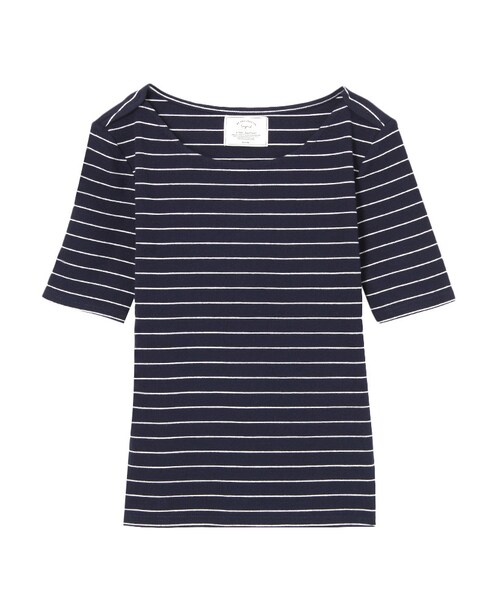 Ungrid（アングリッド）の「テレコボーダーボートネックTee（トップス・レディース・オフホワイト/ネイビー・F）」の9枚目の写真