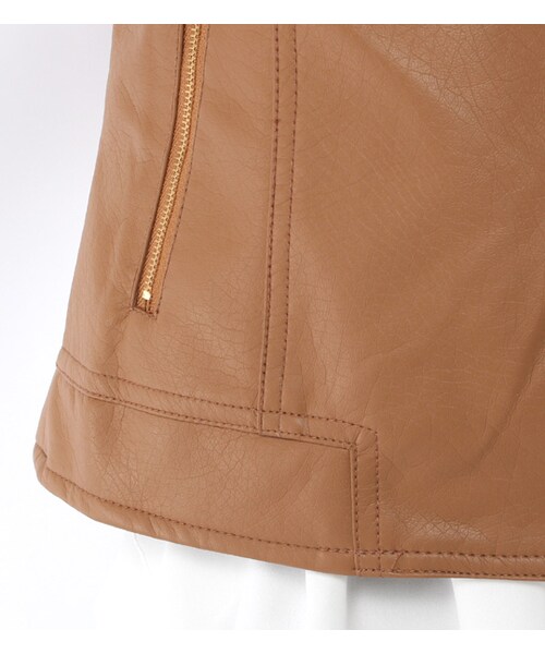 laboratory work（ラボラトリーワーク）の「フェイクレザーライダースジャケット（ジャケット/アウター・レディース・ブラック/ブラウン/キャメル・S/M）」の9枚目の写真