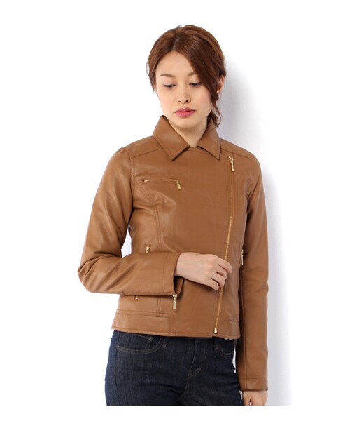 laboratory work（ラボラトリーワーク）の「フェイクレザーライダースジャケット（ジャケット/アウター・レディース・ブラック/ブラウン/キャメル・S/M）」の11枚目の写真