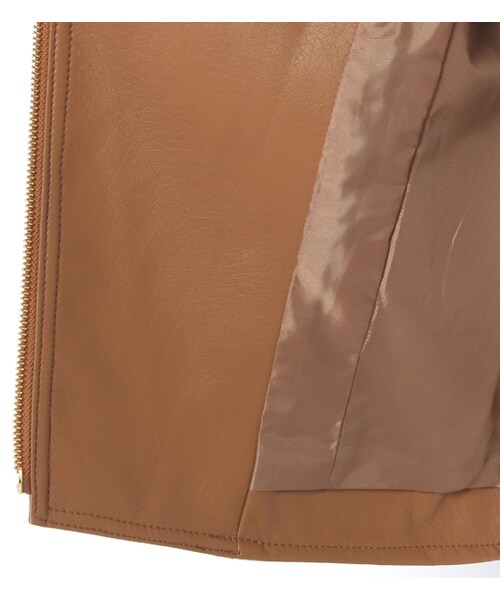 laboratory work（ラボラトリーワーク）の「フェイクレザーライダースジャケット（ジャケット/アウター・レディース・ブラック/ブラウン/キャメル・S/M）」の10枚目の写真