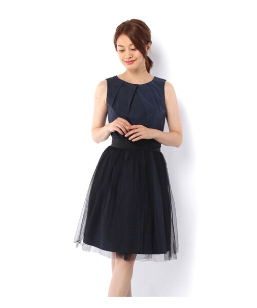 laboratory work（ラボラトリーワーク）の「ウエストリボンオーバースカート付きワンピース（ワンピース/ドレス・レディース・ピンクベージュ/ミント/ネイビー・M）」の3枚目の写真