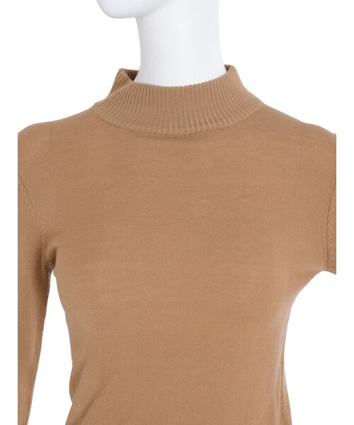 EMODA（エモダ）の「RIB ハイネックニットトップス（トップス・レディース・グレー/ブラック/レッド/ベージュ・F）」の9枚目の写真