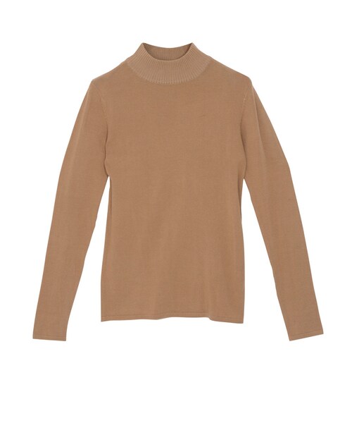 EMODA（エモダ）の「RIB ハイネックニットトップス（トップス・レディース・グレー/ブラック/レッド/ベージュ・F）」の5枚目の写真