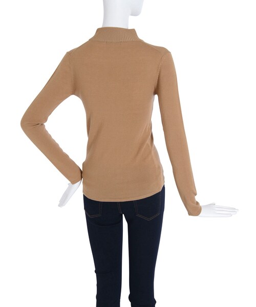 EMODA（エモダ）の「RIB ハイネックニットトップス（トップス・レディース・グレー/ブラック/レッド/ベージュ・F）」の8枚目の写真