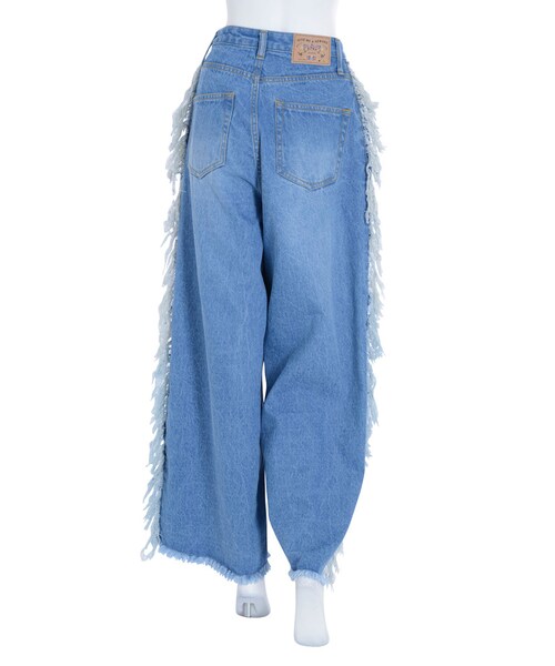 jouetie（ジュエティ）の「【仲里依紗コラボ】フリンジデニムパンツ（パンツ・レディース・アイスブルー/インディゴ）」の10枚目の写真